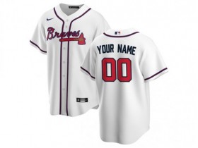 Custom Atlanta Braves White Home Cool Base Jersey