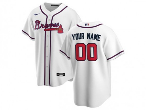 Custom Atlanta Braves White Home Cool Base Jersey