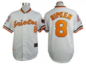 Baltimore Orioles #8 Cal Ripken White 1970 Throwback Jersey