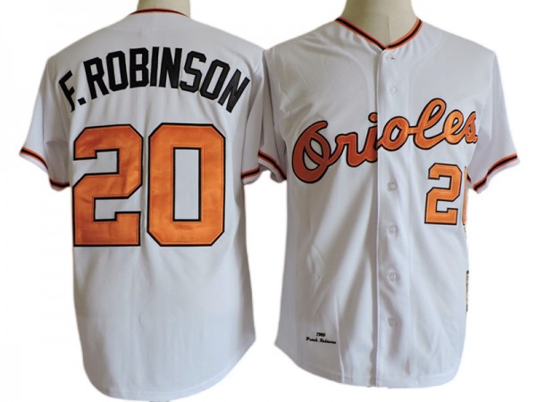 Baltimore Orioles #20 Frank Robinson 1971 White Throwback Jersey