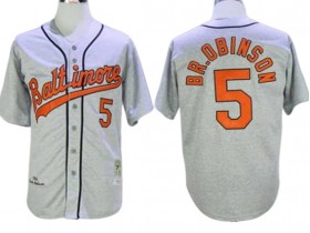 Baltimore Orioles #5 Brooks Robinson Gray Throwback Jersey