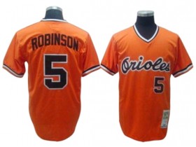 Baltimore Orioles #5 Brooks Robinson Orange Throwback Custom Jersey