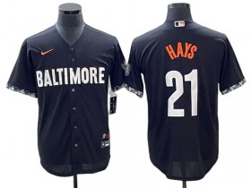 Baltimore Orioles #21 Austin Hays Black 2023 City Connect Jersey