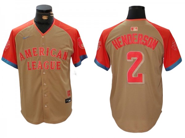 American League #2 Gunnar Henderson Cream 2024 MLB All-Star Game Limited Jersey