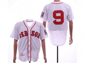 Boston Red Sox #9 Ted Williams White 1939 Throwback Jersey