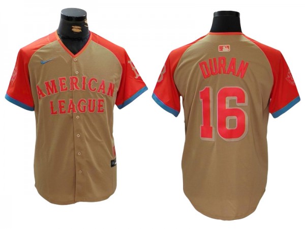 American League #16 Jarren Duran Cream 2024 MLB All-Star Game Limited Jersey