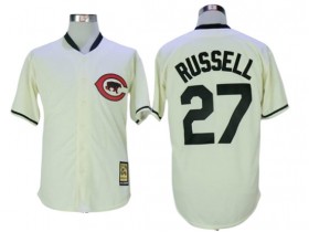 Chicago Cubs #27 Addison Russell Cream Throwback Jersey