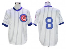 Chicago Cubs #8 Andre Dawson White Pinstripe Throwback Jersey