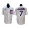 Chicago Cubs #7 Dansby Swanson White Home Cool Base Jersey