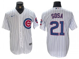 Chicago Cubs #21 Sammy Sosa White Home Cool Base Jersey