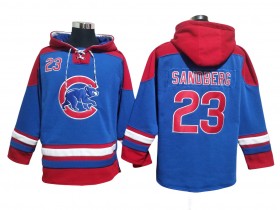 Chicago Cubs #23 Ryne Sandberg Blue Pullover Hoodie