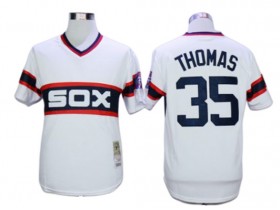 Chicago White Sox #35 Frank Thomas White 1983 Throwback Jersey