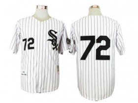 Chicago White Sox #72 Carlton Fisk White Stripe 1993 Throwback Jersey