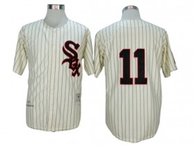 Chicago White Sox #11 Luis Aparicio Cream Pinstripe 1959 Throwback Jersey