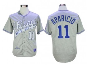 Chicago White Sox #11 Luis Aparicio Gray Throwback Jersey