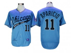 Chicago White Sox #11 Luis Aparicio Light Blue 1968 Throwback Jersey