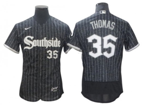 Chicago White Sox #35 Frank Thomas Black 2021 Connect Flex Base Jersey