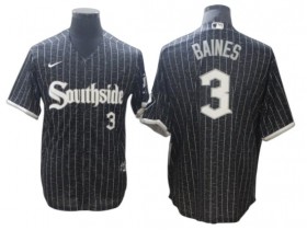 Chicago White Sox #3 Harold Baines Black City Connect Cool Base Jersey