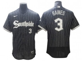 Chicago White Sox #3 Harold Baines Black City Connect Flex Base Jersey