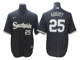 Chicago White Sox #25 Jim Abbott Black City Connect Flex Base Jersey