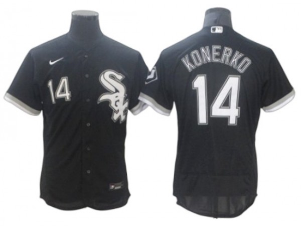 Chicago White Sox #14 Paul Konerko Black Alternate Flex Base Jersey