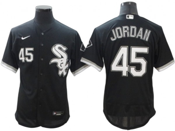 Chicago White Sox #45 Michael Jordan Black Alternate Flex Base Jersey