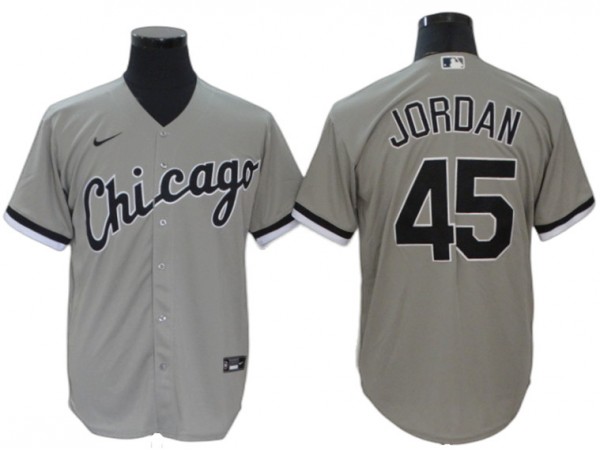 Chicago White Sox #45 Michael Jordan Gray Cool Base Jersey