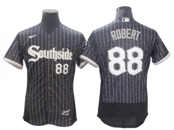 Chicago White Sox #88 Luis Robert Black City Connect Flex Base Jersey