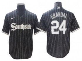 Chicago White Sox #24 Yasmani Grandal Black City Connect Cool Base Jersey