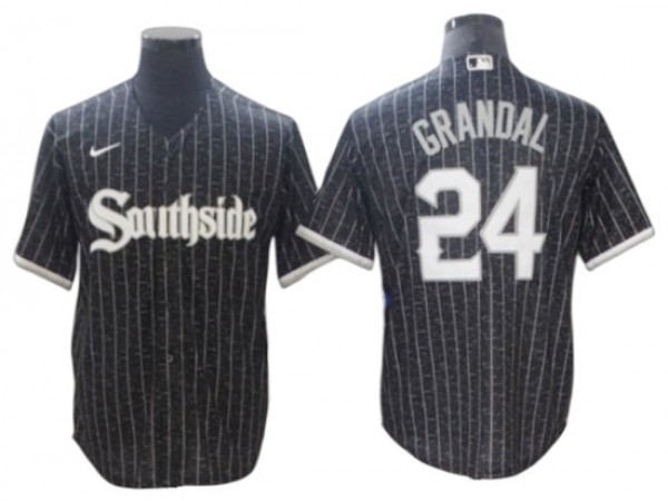 Chicago White Sox #24 Yasmani Grandal Black City Connect Cool Base Jersey