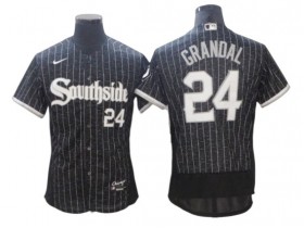 Chicago White Sox #24 Yasmani Grandal Black City Connect Flex Base Jersey