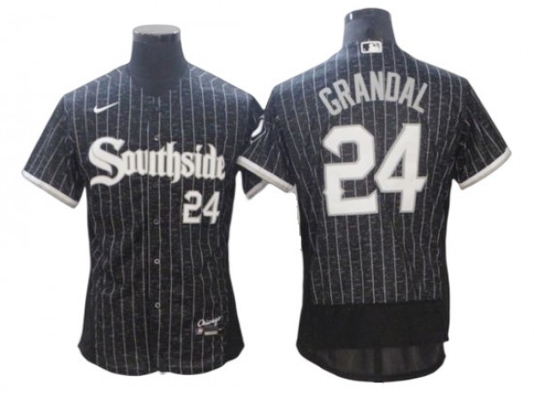 Chicago White Sox #24 Yasmani Grandal Black City Connect Flex Base Jersey