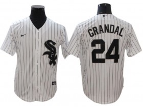 Chicago White Sox #24 Yasmani Grandal White Home Cool Base Jersey