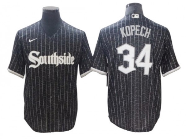 Chicago White Sox #34 Michael Kopech Black City Connect Cool Base Jersey