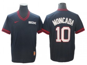 Chicago White Sox #10 Yoan Moncada Navy Cooperstown Collection Legend Jersey