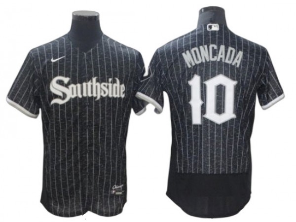 Chicago White Sox #10 Yoan Moncada Black 2021 City Connect Flex Base Jersey