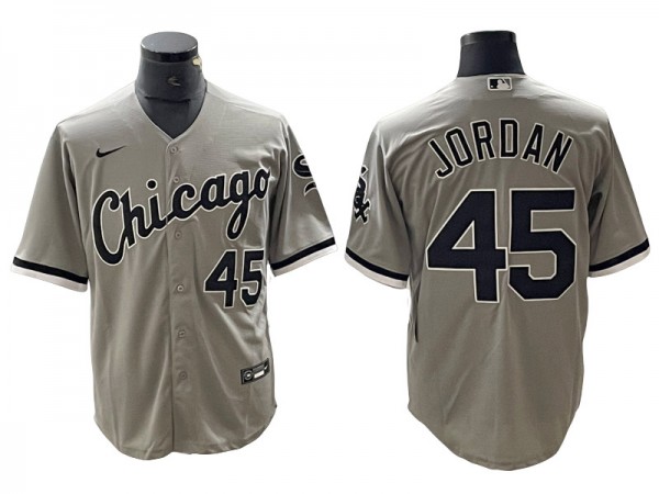 Chicago White Sox #45 Michael Jordan Gray Cool Base Jersey