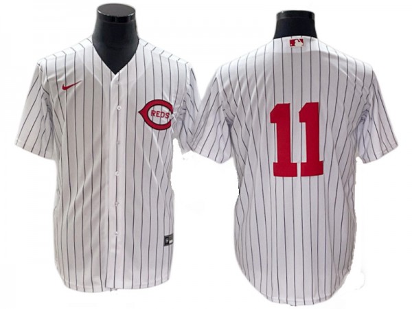 Cincinnati Reds #11 Barry Larkin White At Field Of Dreams Game Jersey