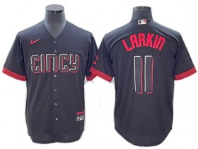 Cincinnati Reds #11 Barry Larkin Black 2023 City Connect Jersey