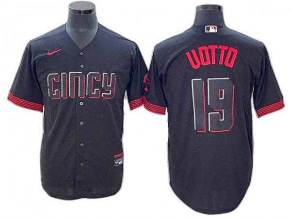 Cincinnati Reds #19 Joey Votto Black 2023 City Connect Jersey