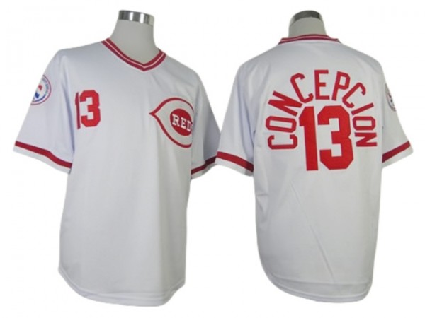 Cincinnati Reds #13 Dave Concepcion White 1976 Throwback Jersey