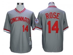 Cincinnati Reds #14 Pete Rose Gray 1976 Throwback Jersey