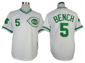 Cincinnati Reds #5 Johnny Bench St. Patrick's Day Spring Training Throwback Jersey