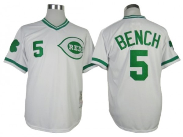 Cincinnati Reds #5 Johnny Bench St. Patrick's Day Spring Training Throwback Jersey