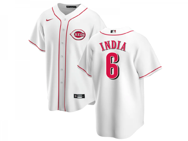 Cincinnati Reds #6 Jonathan India White Home Cool Base Jersey