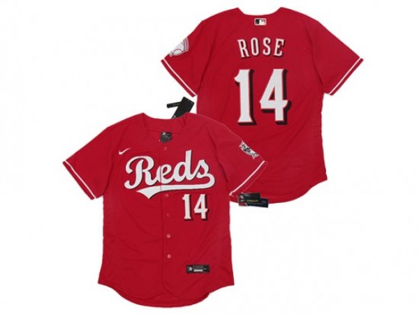 Cincinnati Reds #14 Pete Rose Red Flex Base Jersey