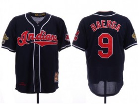 Cleveland Indians #9 Carlos Baerga Navy 1995 World Series Cooperstown Collection Cool Base Jersey