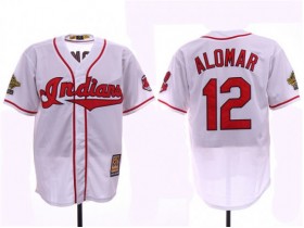 Cleveland Indians #12 Roberto Alomar White 1995 World Series Cooperstown Collection Cool Base Jersey