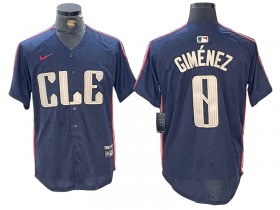 Cleveland Guardians #0 Andrés Giménez Navy 2024 City Connect Limited Jersey