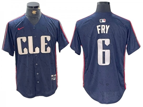 Cleveland Guardians #6 David Fry Navy 2024 City Connect Limited Jersey